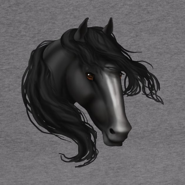 Horse Head - Black Blaze by FalconArt